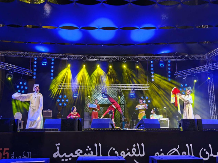 فعاليات الدورة الخامسة والخمسين للمهرجان الوطني للفنون الشعبية بمدينة مراكش